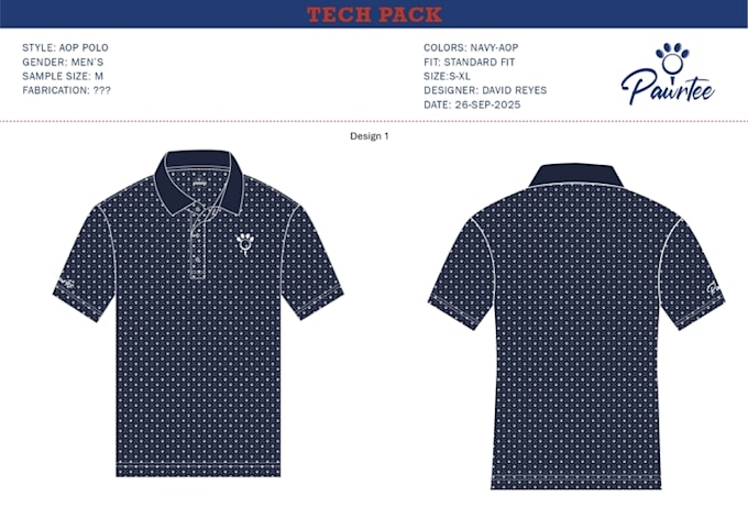 create professional apparel tech packs and garment specifications