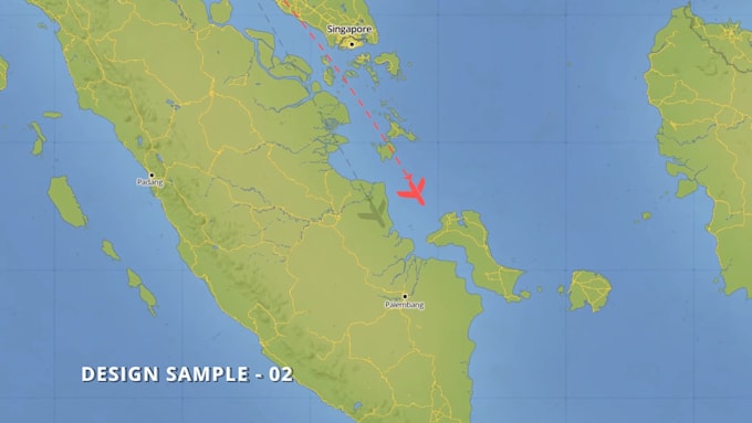 make travel map animation for flight path and driving route