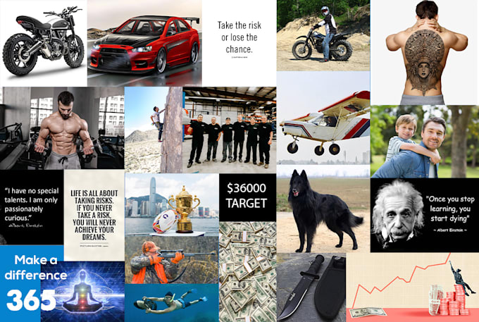 design inspiring vision board to achieve your dreams