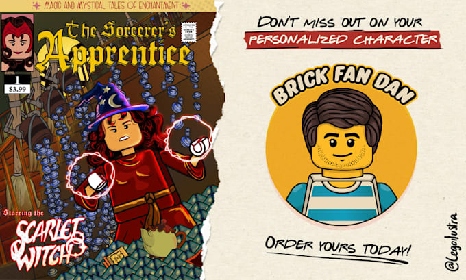 make a cute custom lego illustration for you