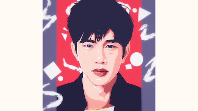 draw you a charming vector portrait