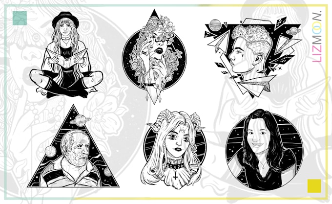 Hot Deals! I will create a modern and minimalist portrait tattoo design  for $15