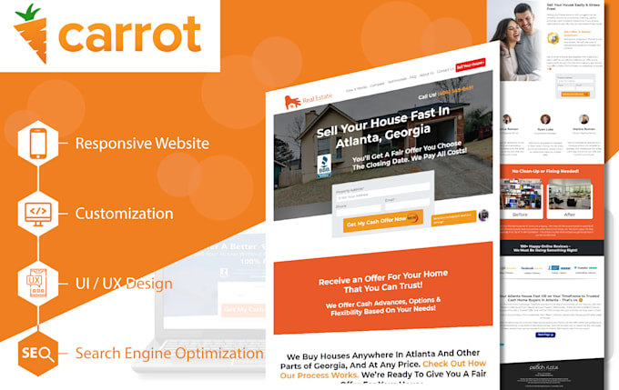 design and develop investor carrot real estate lead generation website