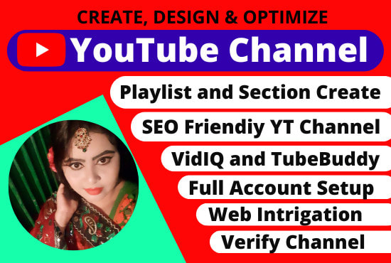 create setup and design youtube channel professionally