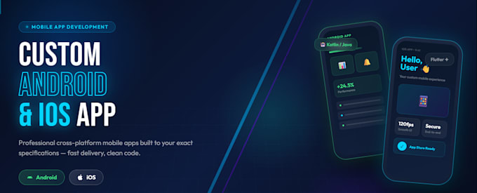 develop a custom android and ios mobile app