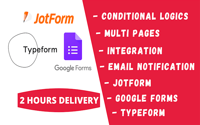 create online jotform, google form,  typeform, survey form