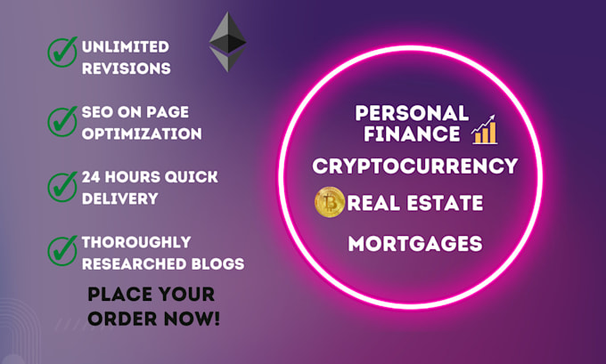 write SEO blog posts or articles on personal finance, crypto and real estate