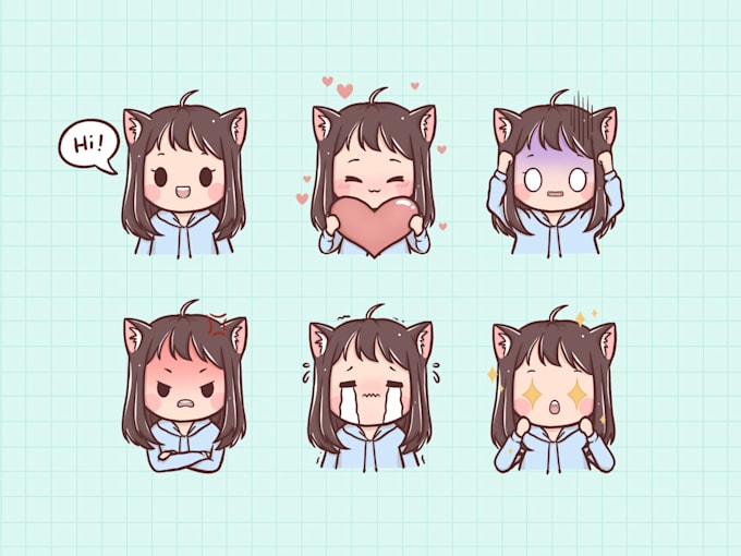 draw cute chibi for twitch emotes