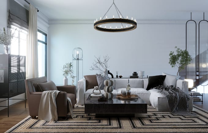 create elegant living and family room