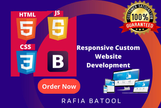 Do responsive web development using html css bootstrap website by Rafia ...