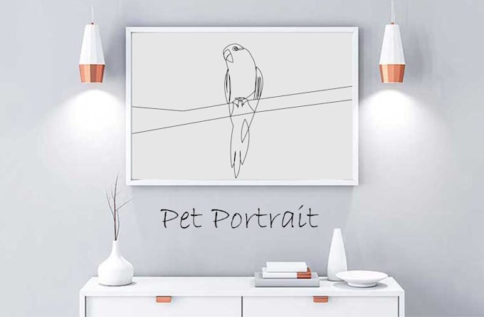 draw your pet in one line drawing style