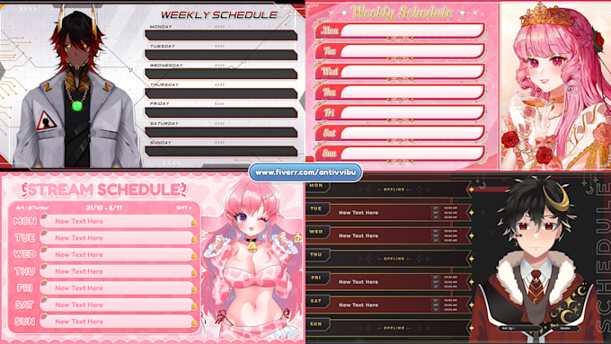 design custom anime or vtuber schedule design