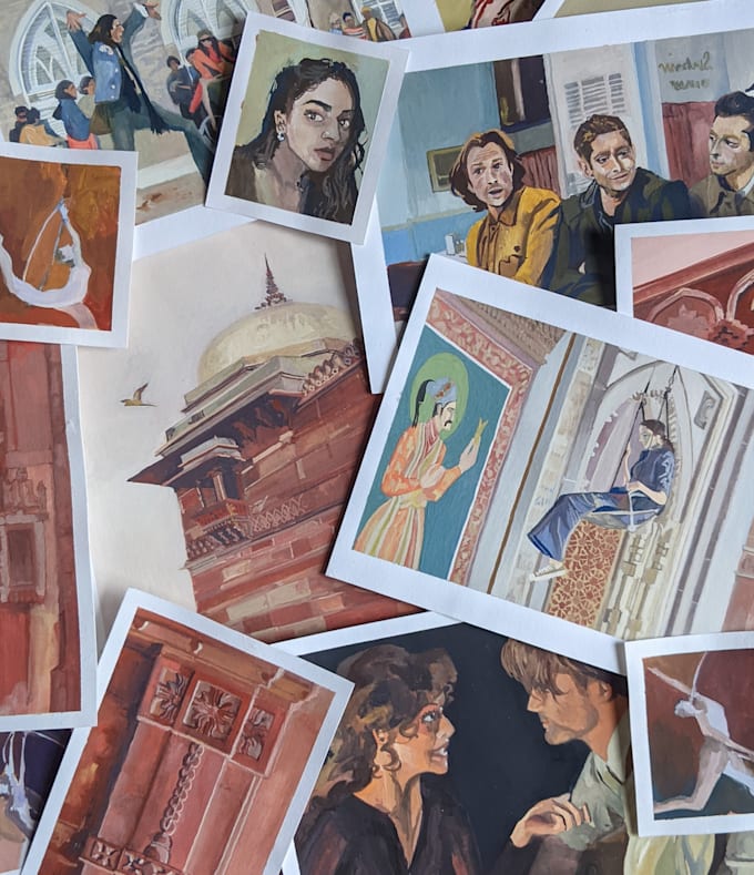 paint a personalised handmade gouache miniature portrait