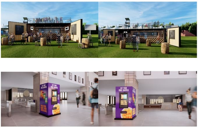 create 3d event renders, parties, and venue renderings