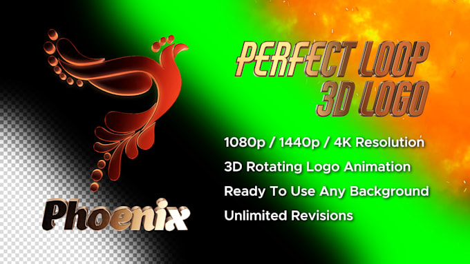 Create a 3d rotating logo animation perfectly loop by ...