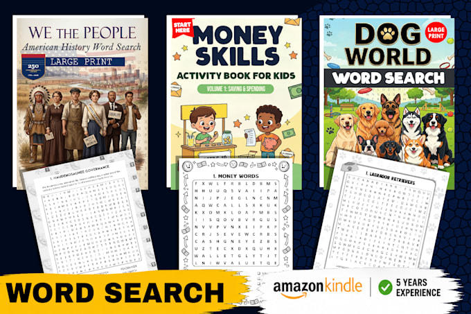 create word search puzzle book for amazon KDP