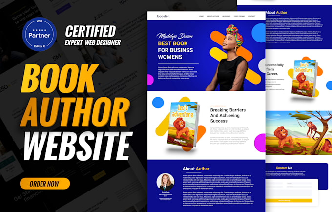 design a professional wix author website for book authors