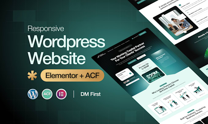 create a responsive wordpress website using elementor pro and acf