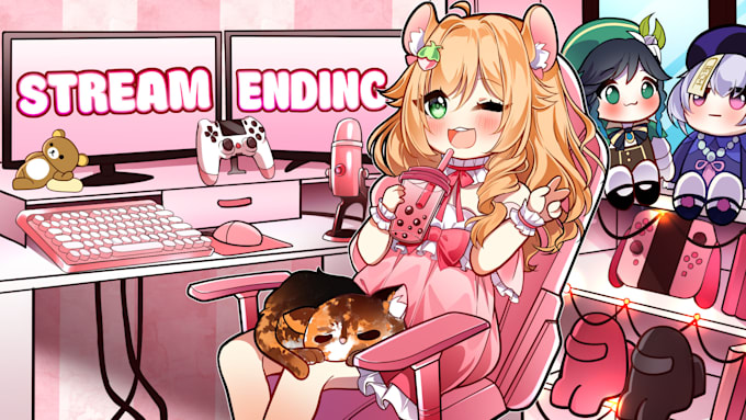 draw offline, brb, starting soon screens for twitch