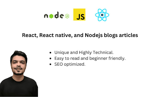write blogs about react, angular, vue and node js