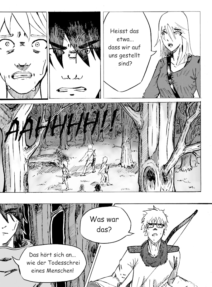 draw a manga or comic page based on your script or idea