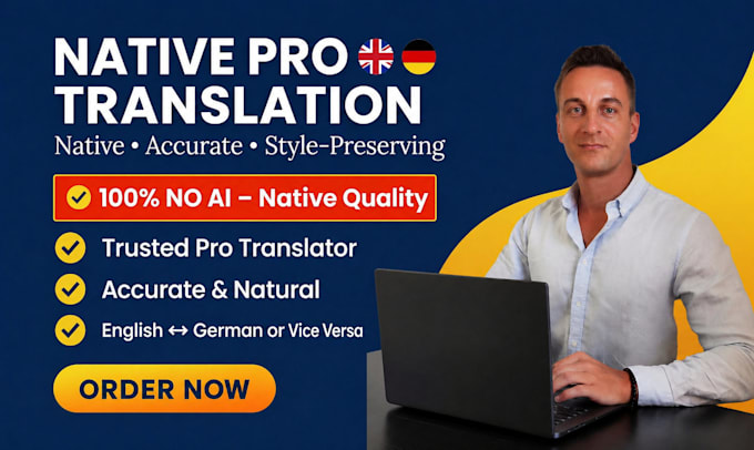 natively translate english to german or vice versa