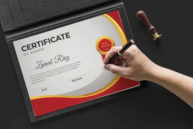 design award certificate and completion certificate