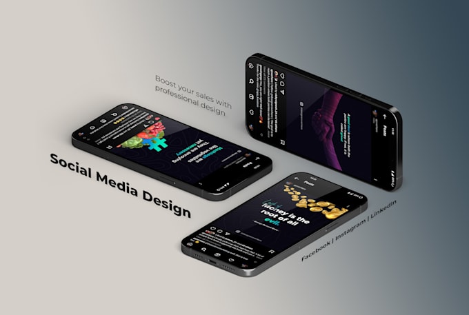 design instagram, facebook, and linkedin posts or ads