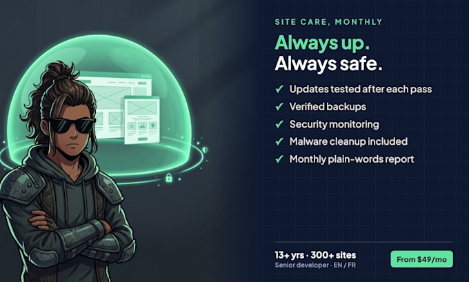 do wordpress maintenance, updates, backups and security monthly