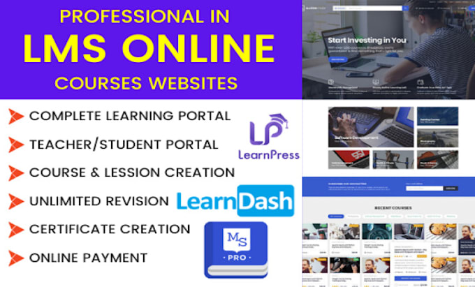 build learning management system lms website on wordpress
