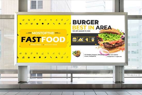 make professional  billboard design for real estate, restaurant and sports