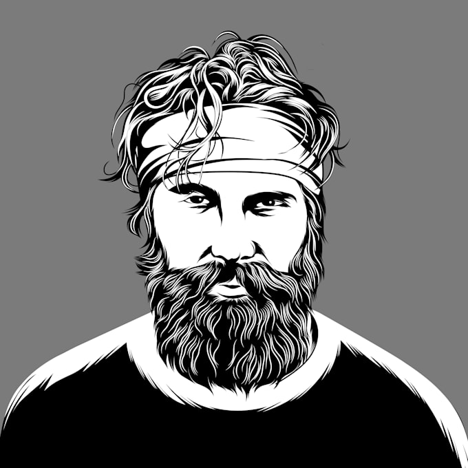 Draw black and white detailed line art your photo by Muhammad_rifq | Fiverr