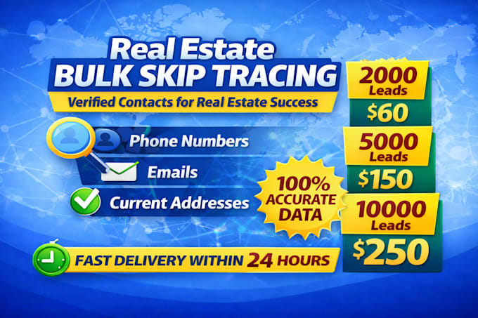 do bulk skip tracing for USA real estate leads with high accuracy