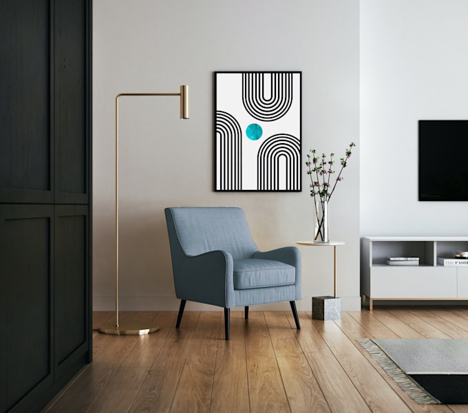 design custom wall art mockup