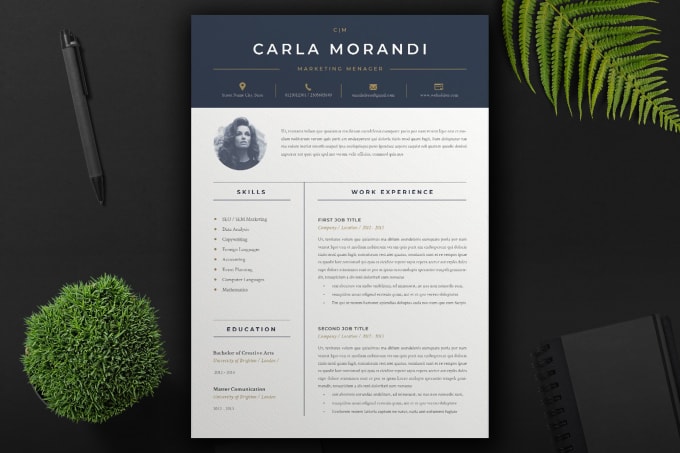 Hire a freelancer to make professional resume design or modern cv template
