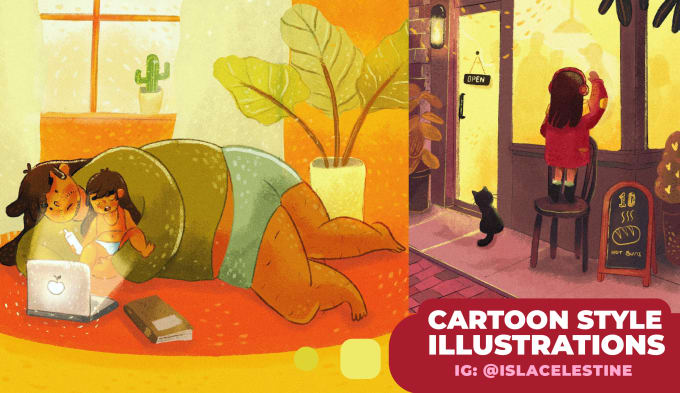 Hire a freelancer to draw childrens book illustration
