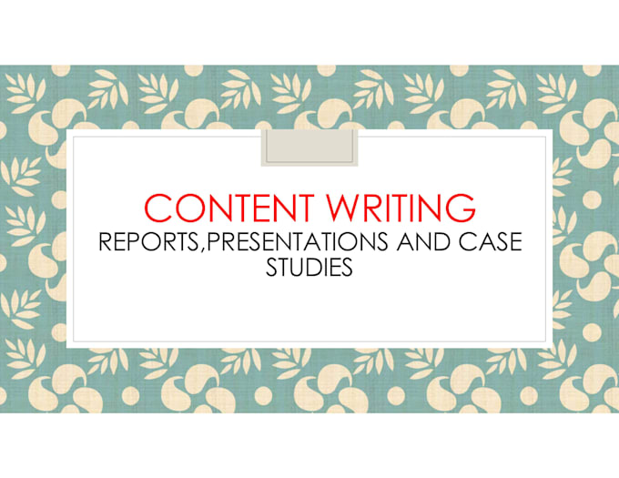 make presentations, reports and do research for architecture relevant topics