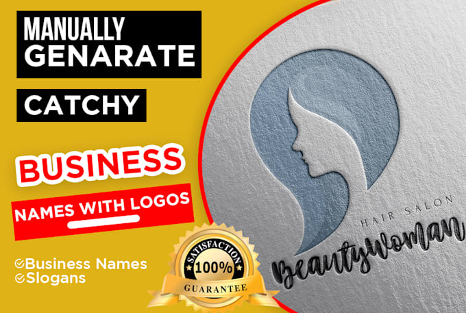 manually generate unique business name and logo with slogan