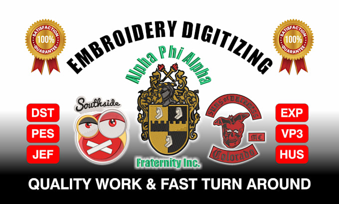 do perfect embroidery digitizing into dst pes jef in 1 hour