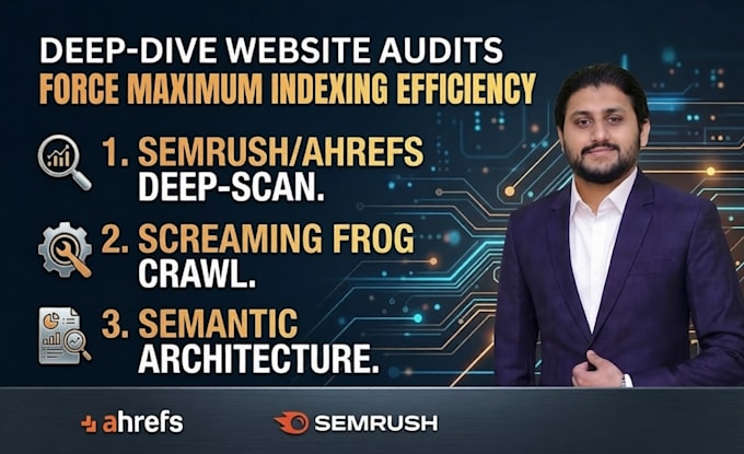 do advanced site audit with semrush, ahrefs and screaming frog