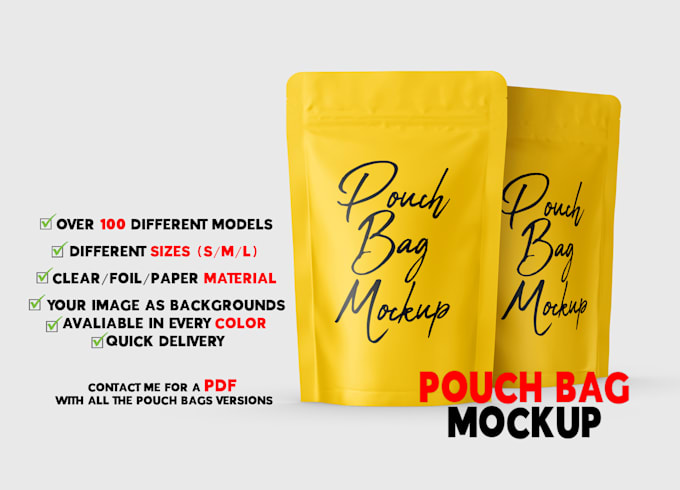 add your design on a stand up pouch bag