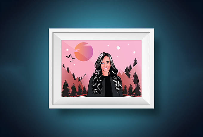 create a cartoon vector art portrait