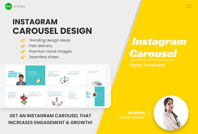 design figma carousel templates or flat posts for instagram
