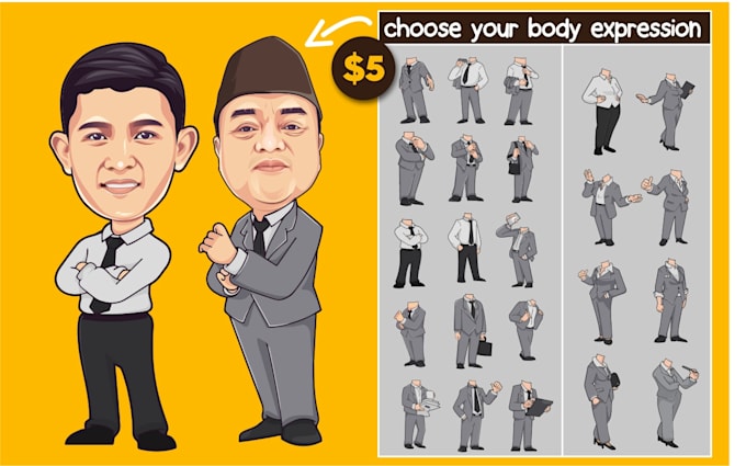 make vector cartoon caricature for you