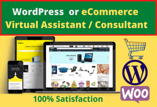 be your wordpress woocommerce ecommerce virtual assistant, consultant, helper