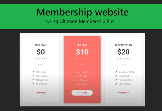 create membership website using ultimate membership pro
