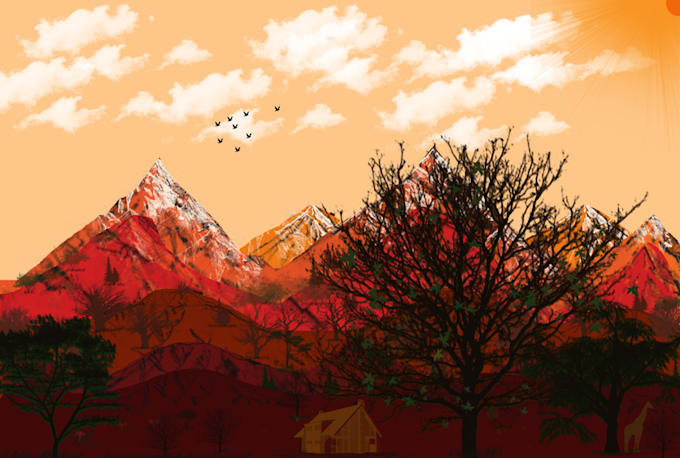 draw stunning landscape photoshop illustrations