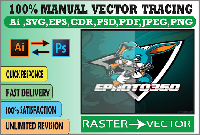 do vector tracing, redraw logo or image, raster to vectorart