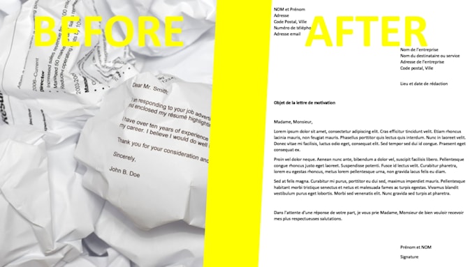 write a professional cover letter in english or french lettre de motivation