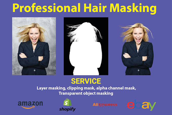 do hair masking and background remove or clipping path